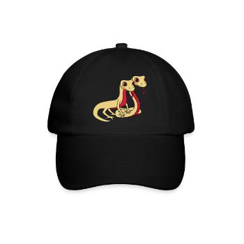couple 2 amis équipe couples amour visage serpent - Casquette classique - noir/noir - Devant