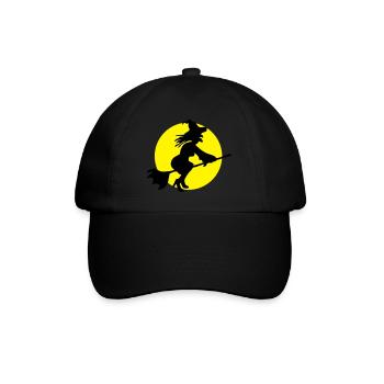 Fliegende Hexe - Baseballkappe - Schwarz/Schwarz - Vorne