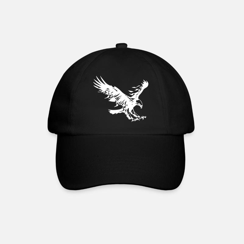 Flammender Adler - Baseballkappe - Schwarz/Schwarz
