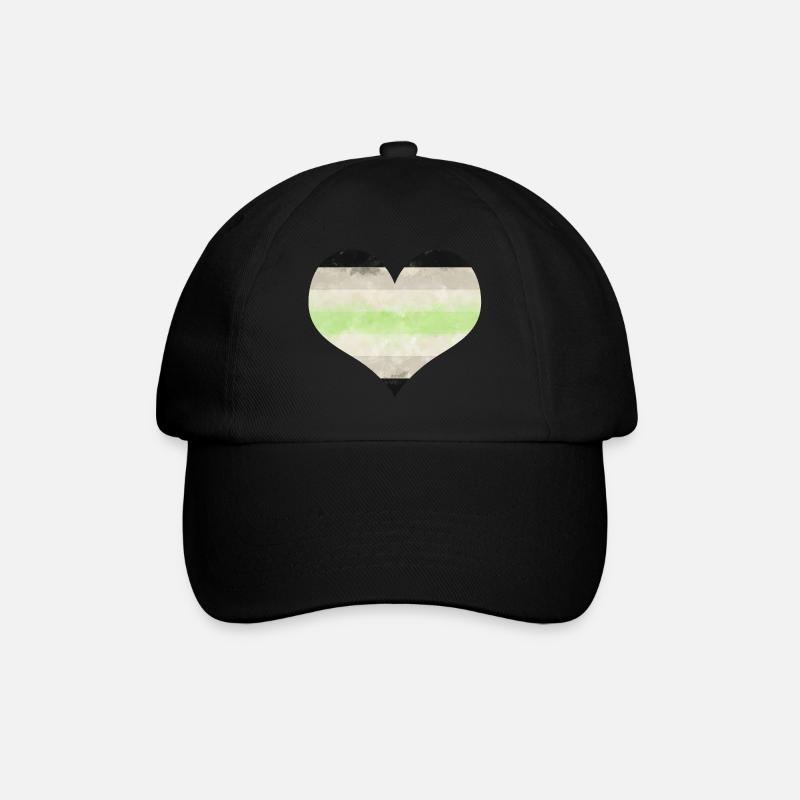Coeur drapeau Agender - Casquette classique - noir/noir
