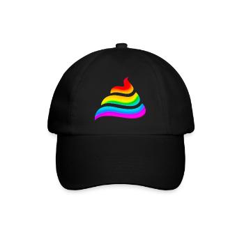 Einhorn, Kacke, Regenbogen, Scheiße, Festival, - Baseballkappe - Schwarz/Schwarz - Vorne