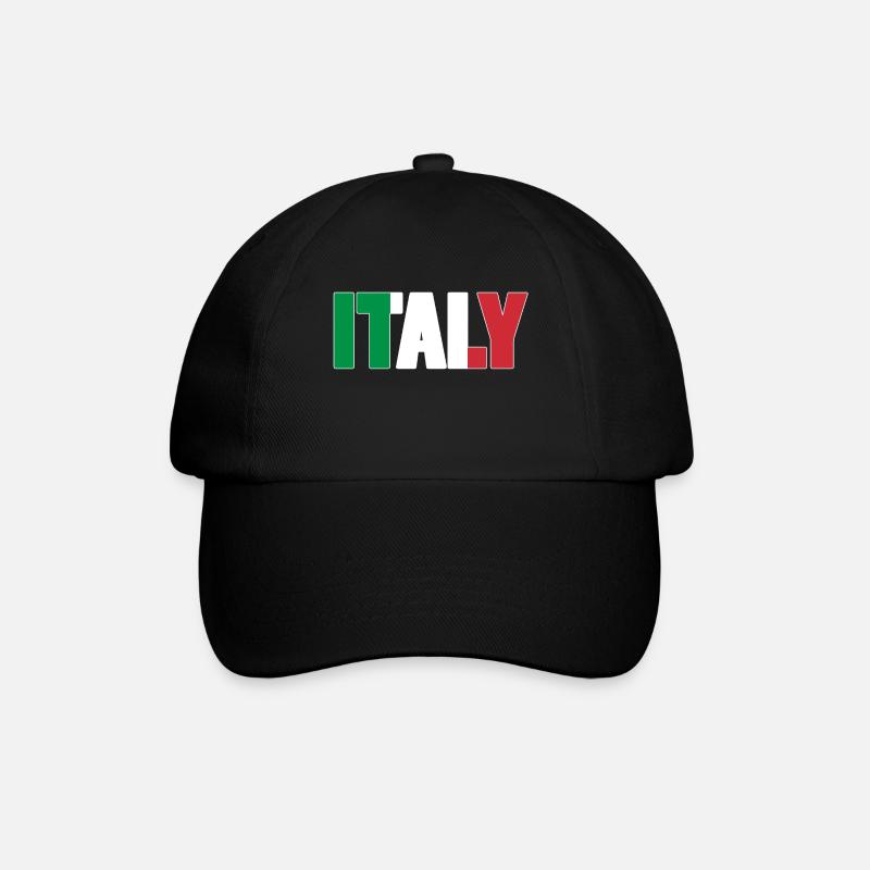 Italien - Baseballkappe - Schwarz/Schwarz