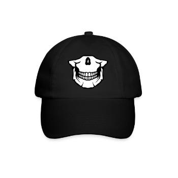 low skull skull skull death head - Baseball Cap - black/black - Front