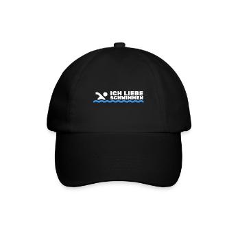 Schwimmer Sport Ich Liebe Schwimmen Geschenk - Baseballkappe - Schwarz/Schwarz - Vorne