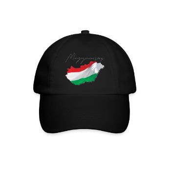 Drapeau de la Hongrie sur la carte de la Hongrie HU - Casquette classique - noir/noir - Devant