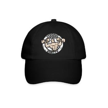 Muscle Mann Fitness Men Gym Spruch Muskel Frau - Baseballkappe - Schwarz/Schwarz - Vorne