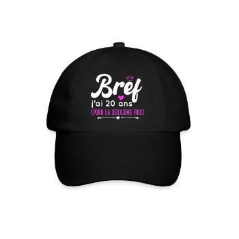 Bref J'ai 20 ans Pour La Deuxième Fois - Casquette classique - noir/noir - Devant