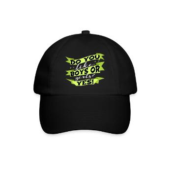 bisexuality joke gender roles quote - Baseball Cap - black/black - Front