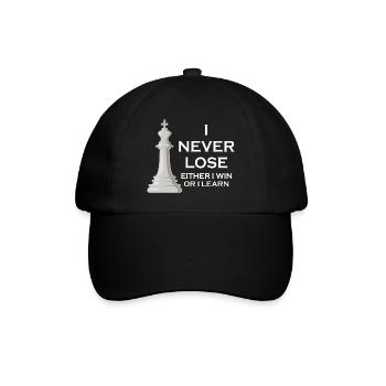 I Never Lose I Either Win Or I Learn Chess - Baseball Cap - black/black - Front