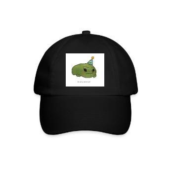 sad party frog - Baseballkappe - Schwarz/Schwarz - Vorne
