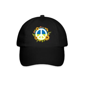 Peace For Ukraine Sunflower - Baseballkappe - Schwarz/Schwarz - Vorne