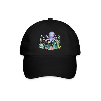 we love the ocean squid - Baseball Cap - black/black - Front