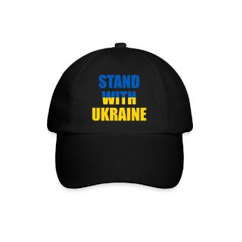 Stand With Ukraine Peace No War - Baseballkappe - Schwarz/Schwarz - Vorne