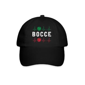 Bocce Ball Player Boules Bocce Heartbeat - Baseballkappe - Schwarz/Schwarz - Vorne