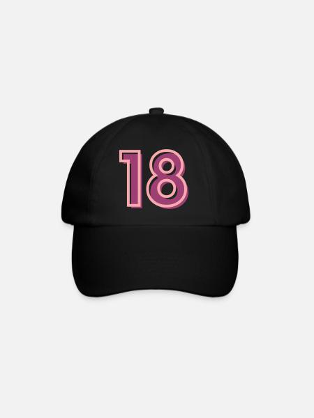 18 Geburtstag - Baseballkappe - Schwarz/Schwarz