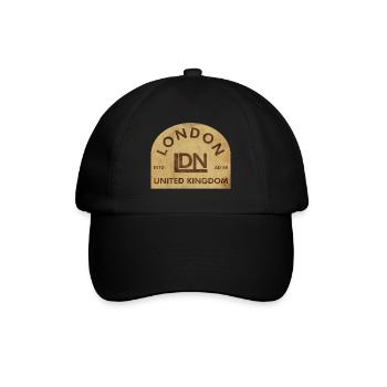 Vintage London Emblem - Baseballkappe - Schwarz/Schwarz - Vorne