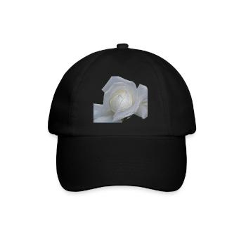 rose weiss - Baseballkappe - Schwarz/Schwarz - Vorne