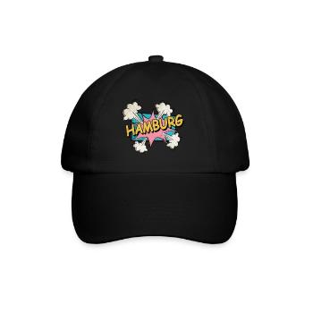 Hamburg Germany City Font Pop Art Comic - Baseball Cap - black/black - Front