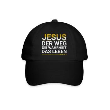 Bibel Vers Jesus der Weg die Wahrheit das Leben - Baseballkappe - Schwarz/Schwarz - Vorne