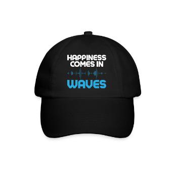 Happiness Comes In Waves Operator Amateur Radio - Baseballkappe - Schwarz/Schwarz - Vorne