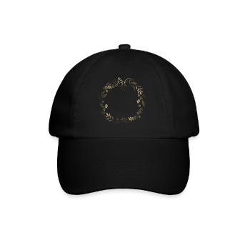 Couronne festive dorée avec ruban - Casquette classique - noir/noir - Devant