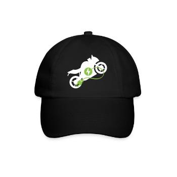  Elektrisches Motorrad Design - Baseballkappe - Schwarz/Schwarz - Vorne