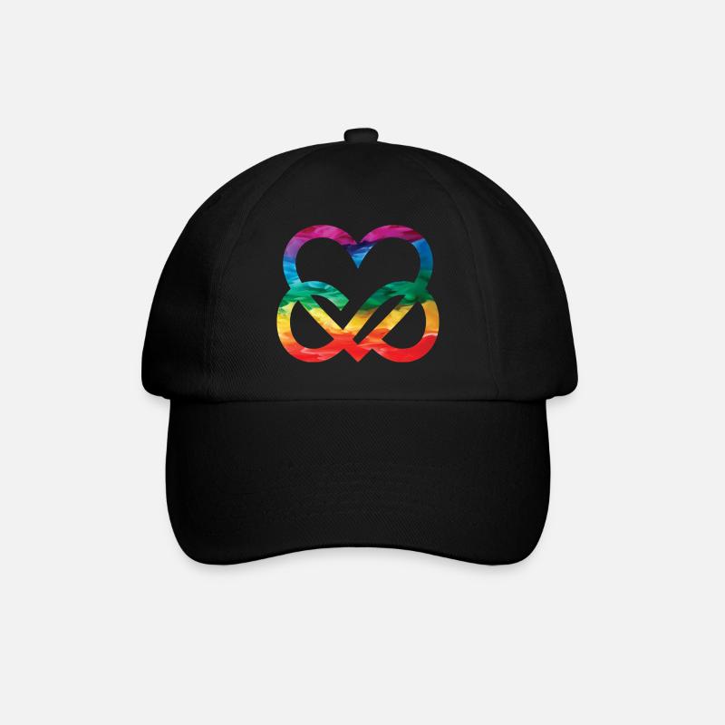 Unendliche Liebe Regenbogenherz LGBTQ Pride Heart - Baseballkappe - Schwarz/Schwarz