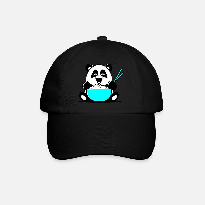 Panda - Baseballkappe - Schwarz/Schwarz