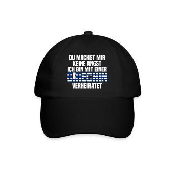 Du machst mir Keine Angst ich bin mit einer Griech - Baseballkappe - Schwarz/Schwarz - Vorne