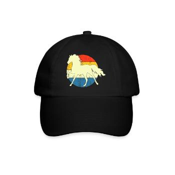 Vintage Retro Horse Sunset For Horse Lovers - Baseball Cap - black/black - Front