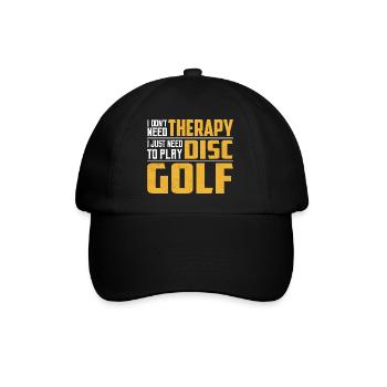 Je n’ai pas besoin de thérapie, j’ai juste besoin de jouer au disc golf - Casquette classique - noir/noir - Devant