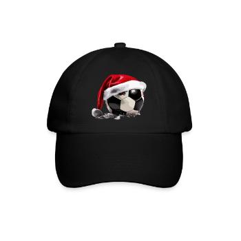 Fußball Weihnachten Weihnachtsmütze ball - Baseballkappe - Schwarz/Schwarz - Vorne
