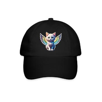 Cat with Wings - Baseball Cap - black/black - Front