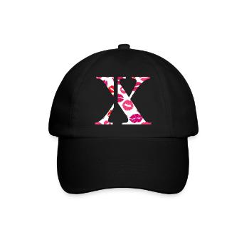 Lettre x bisous - Casquette classique - noir/noir - Devant