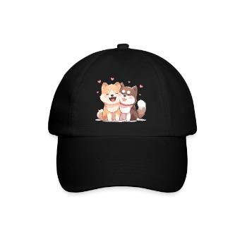 Chiens Amour Câlin Câlin Coeur Mignon Mignon - Casquette classique - noir/noir - Devant
