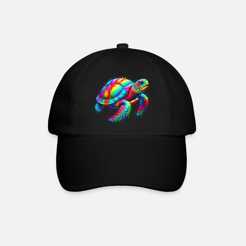 Schildkröte - Baseballkappe - Schwarz/Schwarz
