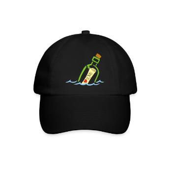 A bottle in the sea - Baseball Cap - black/black - Front