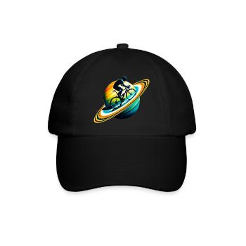 Cyclist on Saturn - Baseball Cap - black/black - Front