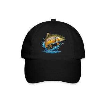 Brown trout Trout Char Fishing Fly fishing - Baseball Cap - black/black - Front