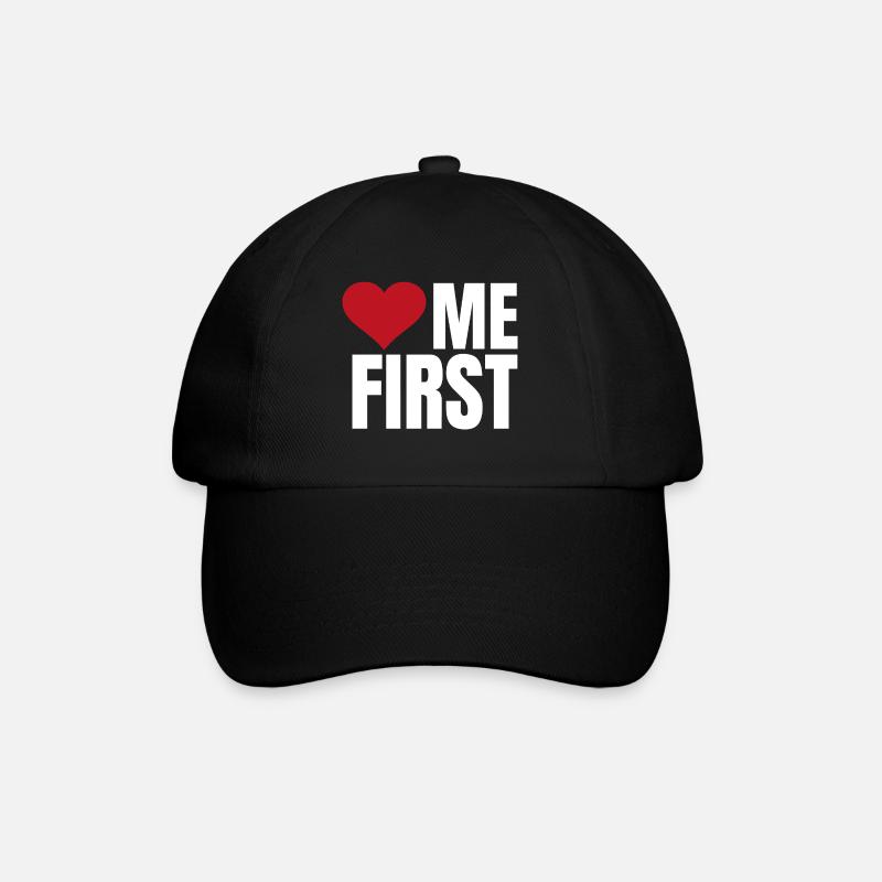 me first red and white - Baseballkappe - Schwarz/Schwarz