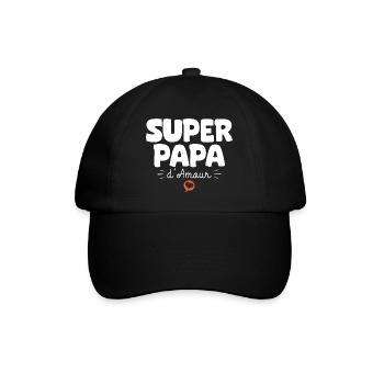 Papa drôle Fête des Pères Super papa d'amour - Casquette classique - noir/noir - Devant