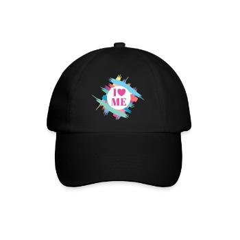 I Love Me Selbstvertrauen Ich Liebe Mich Herz - Baseballkappe - Schwarz/Schwarz - Vorne