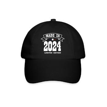 Limitierte Auflage Hergestellt im Jahr 2024 BLAU WEISS ROT - Baseballkappe - Schwarz/Schwarz - Vorne