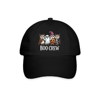 Boo Crew Owls Ghost Pumpkin Witch Skeleton Halloween - Baseball Cap - black/black - Front