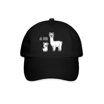 Al-Papa An Alpaca Dad with Alpaca Child - Baseball Cap - black/black - Front