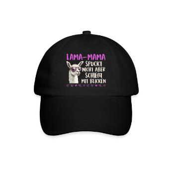 Bald Mama LAMA MAMA SPUCKT NICHT SCHIESST BLICKE - Baseballkappe - Schwarz/Schwarz - Vorne