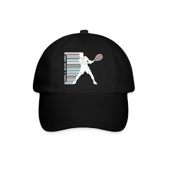 Tennis Glitch Barcode Hoodie Shirt - Baseballkappe - Schwarz/Schwarz - Vorne