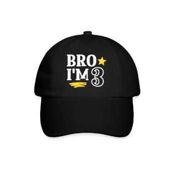 Frère j’ai 3 ans Drôle Cool Anniversaire - Casquette classique - noir/noir - Devant