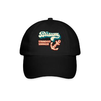 Nordsee Urlaub BÜSUM STRANDGUT SAMMLER Lustig - Baseballkappe - Schwarz/Schwarz - Vorne