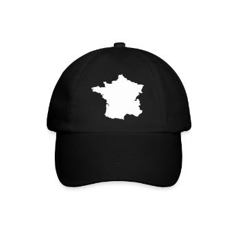 French Map Silhouette - Baseball Cap - black/black - Front